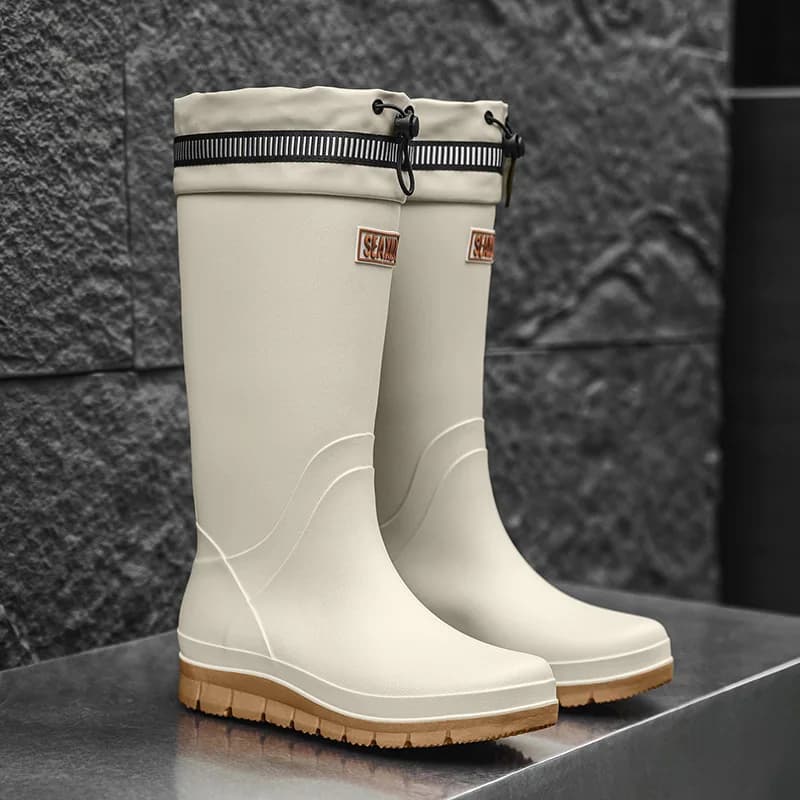 Bottes de pêche haut tube PVC imperméables antidérapantes pour livraison et cuisine professionnelle