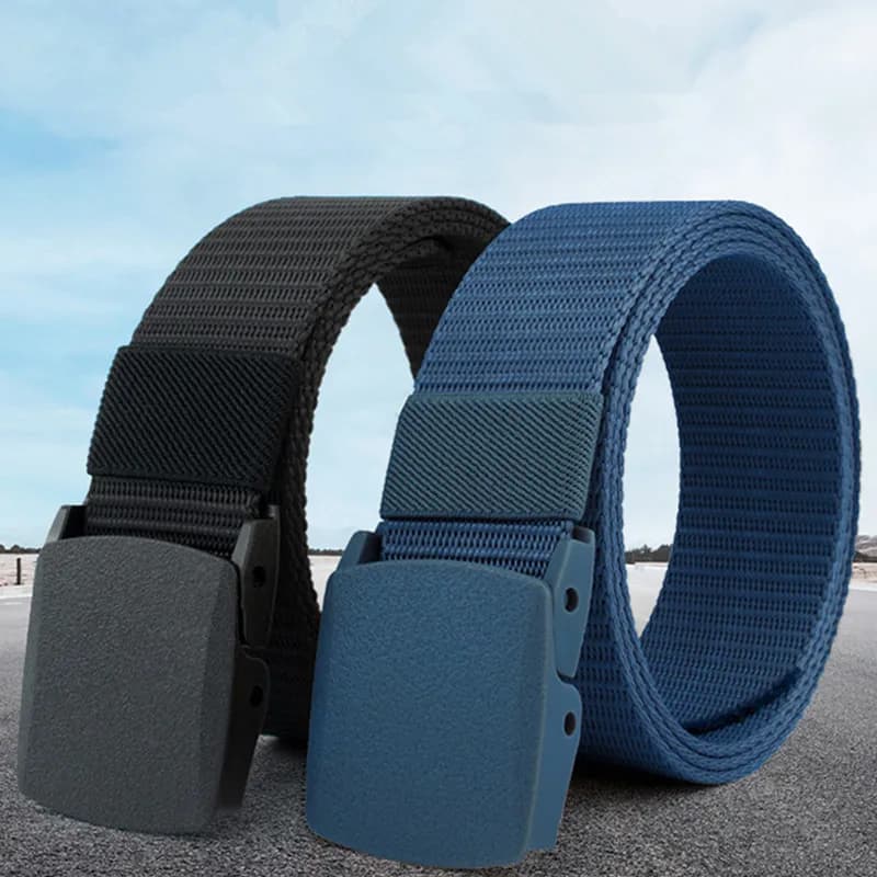 Ceinture nylon réglable pêche - 120cm, 6 couleurs, boucle plastique, pantalon pêche outdoor
