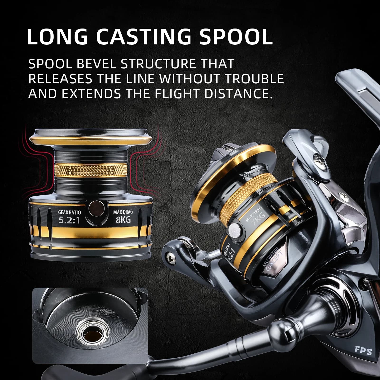 BEARKING brand New arrival Saltwater Fishing Reel Spinning 1000-6000 9+1BB 5.2:1