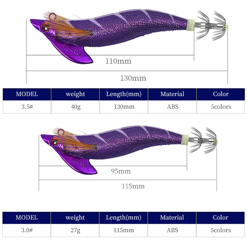 Leurre calamar japonais Squid Jig 40g/27g pour pêche en mer profonde et poulpe