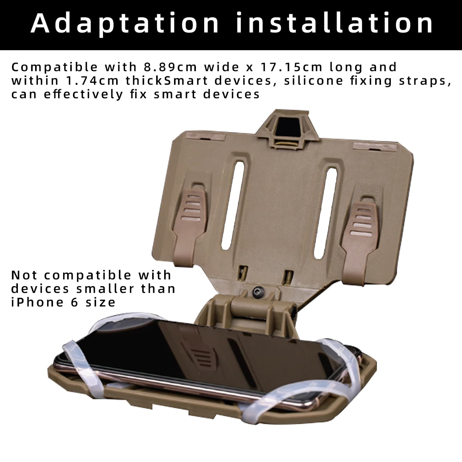 Panneau de navigation pliable Molle - Support téléphone pour pêche en kayak ou bateau