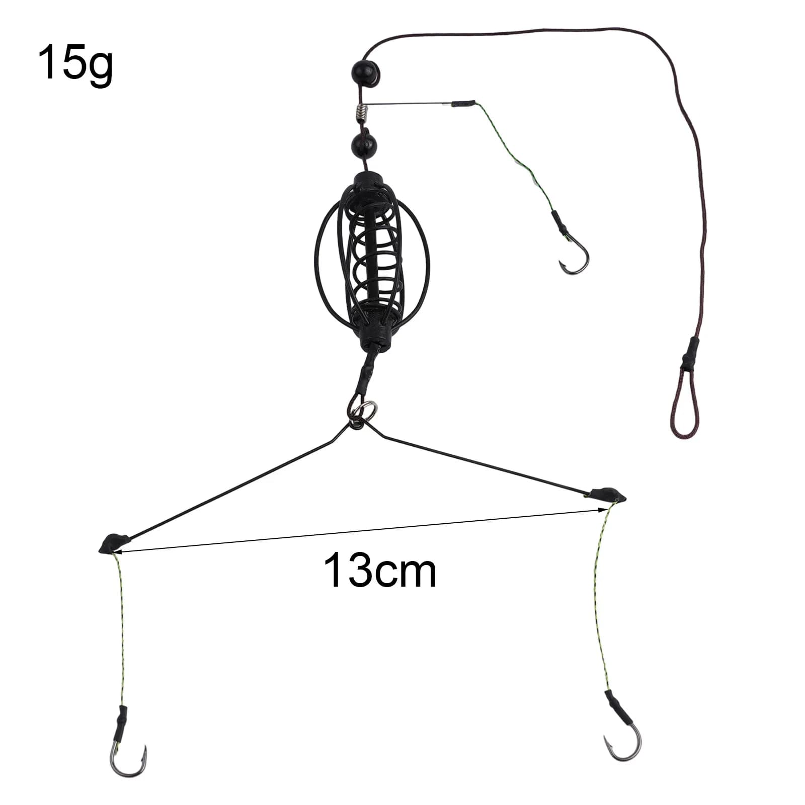 Cage amorçoire feeder pour la pêche à la carpe, appât facile à remplir et crochet noir