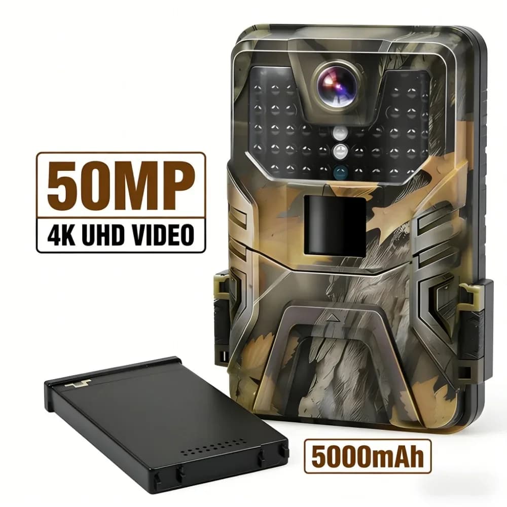 Caméra de chasse Outdoor 5000mAh 50MP 4K vision nocturne étanche IP65 pour piège photo faune