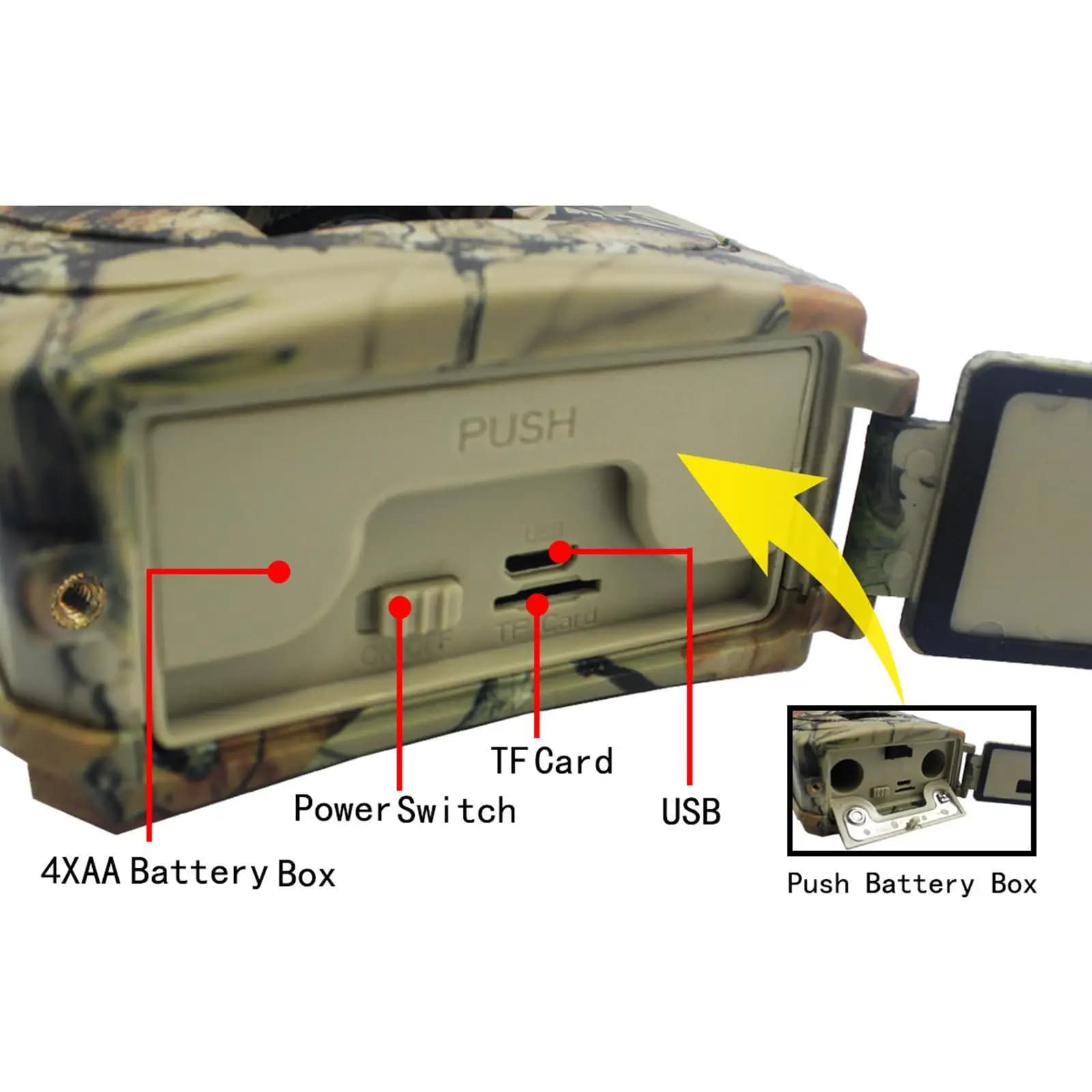 Mini caméra de chasse sans fil USB détection mouvement surveillance faune compacte extérieure