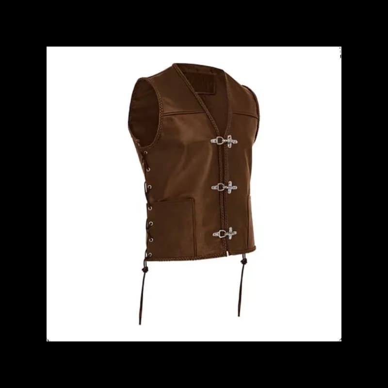 Veste cuir vintage homme médiévale punk sans manches cyclisme hip hop style unique pêche décontractée