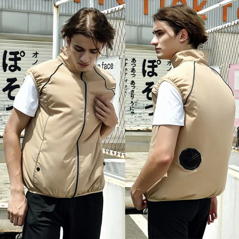 Veste rafraîchissante homme été avec ventilateur et charge USB pour sport et plein air - Taille plus