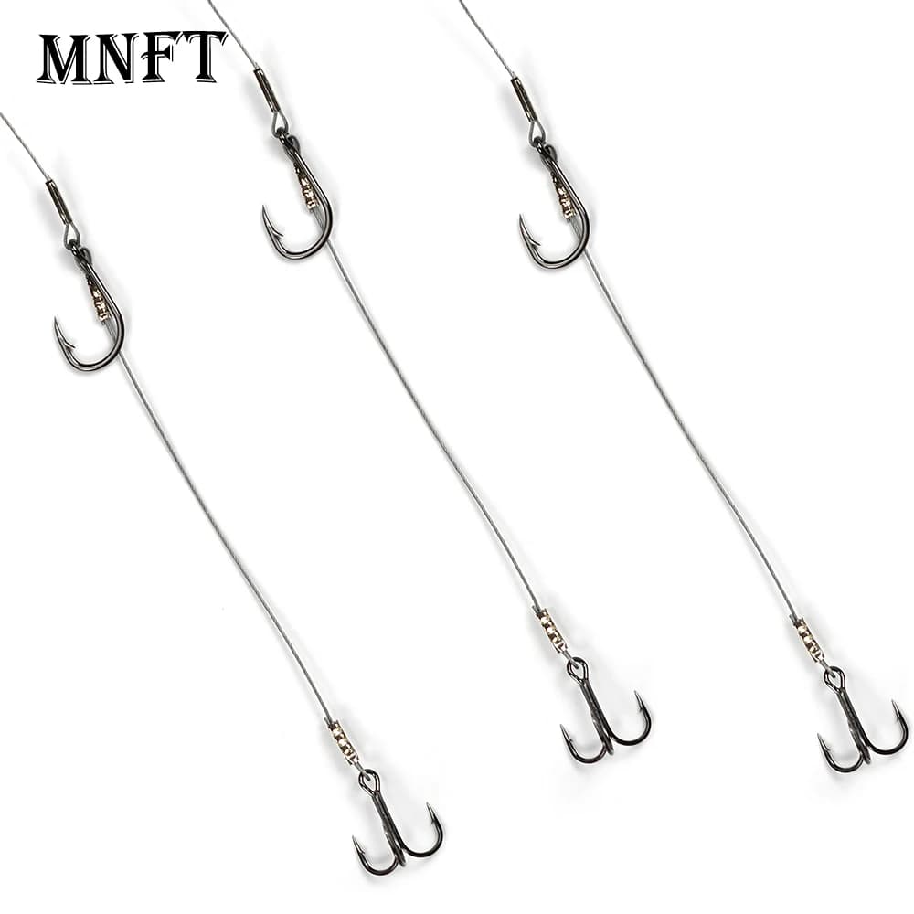 Set de 3 hameçons carbone pour poisson-chat - Hameçons ancres triple haute résistance pêche carnassier