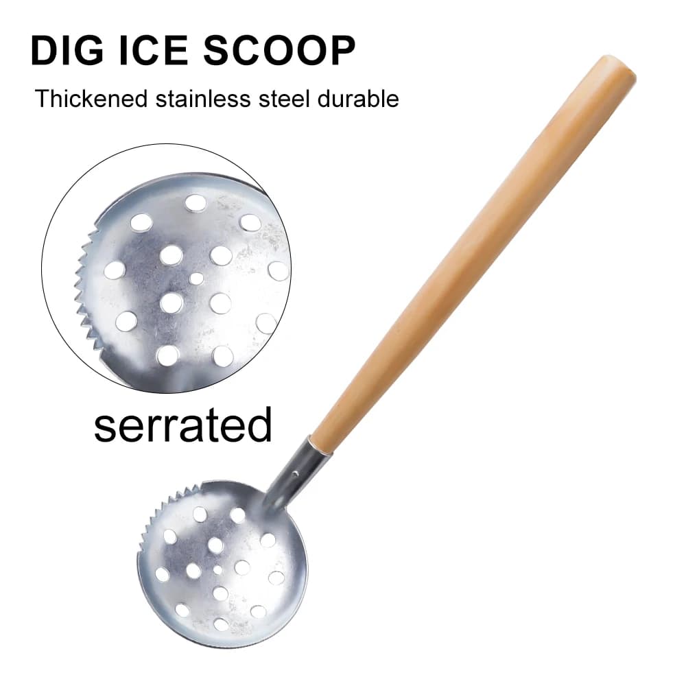 Pelle à glace FTK pour pêche blanche - Outil acier robuste pour casser et enlever la glace sur lacs gelés