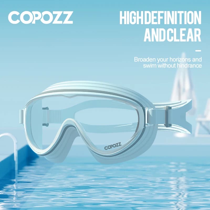 Lunettes de natation adulte grand cadre COPOZZ professionnelles anti-buée sports aquatiques