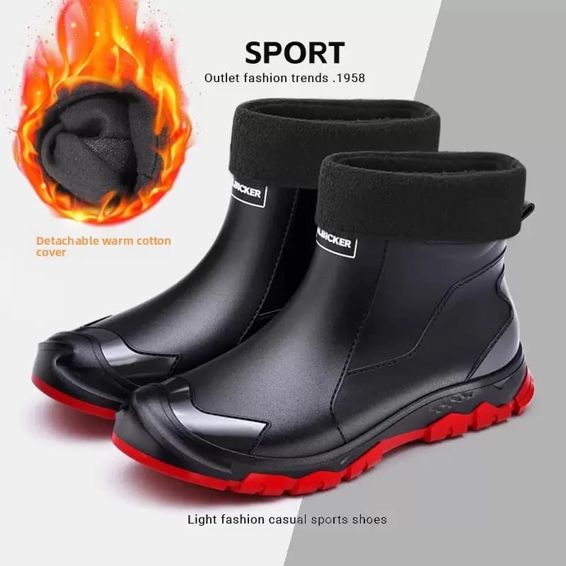 Bottes de pluie PVC anti-dérapantes homme basse pour chantier et pêche