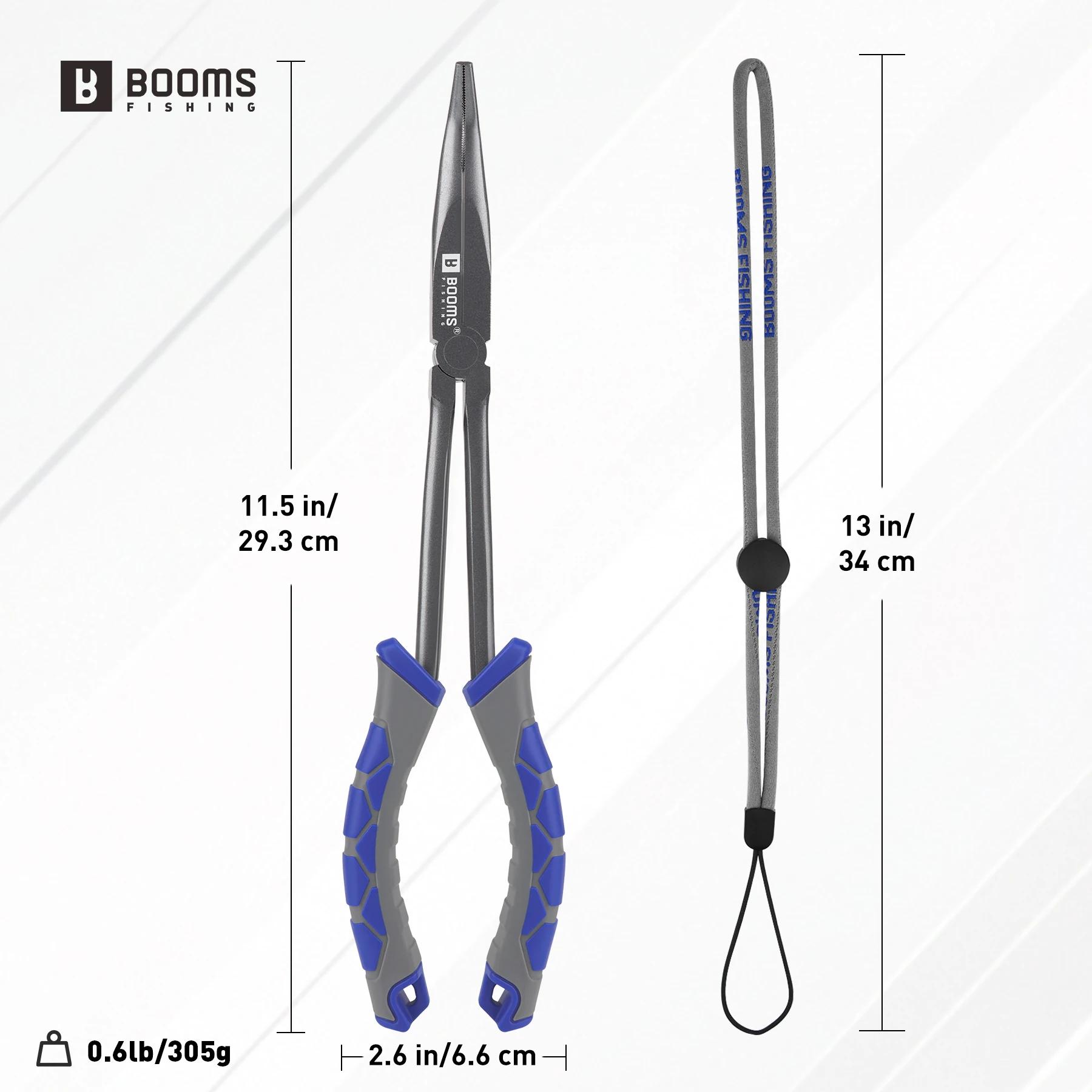 Pince pêche Booms XW11 28cm nez long - extracteur hameçon anti-perte lanière acier carbone eau salée