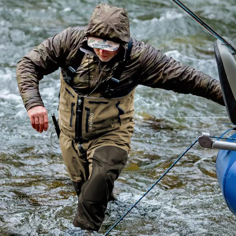 Waders convertibles respirants pour pêche à la mouche - Pantalon de pêche léger avec fermeture éclair pour hommes