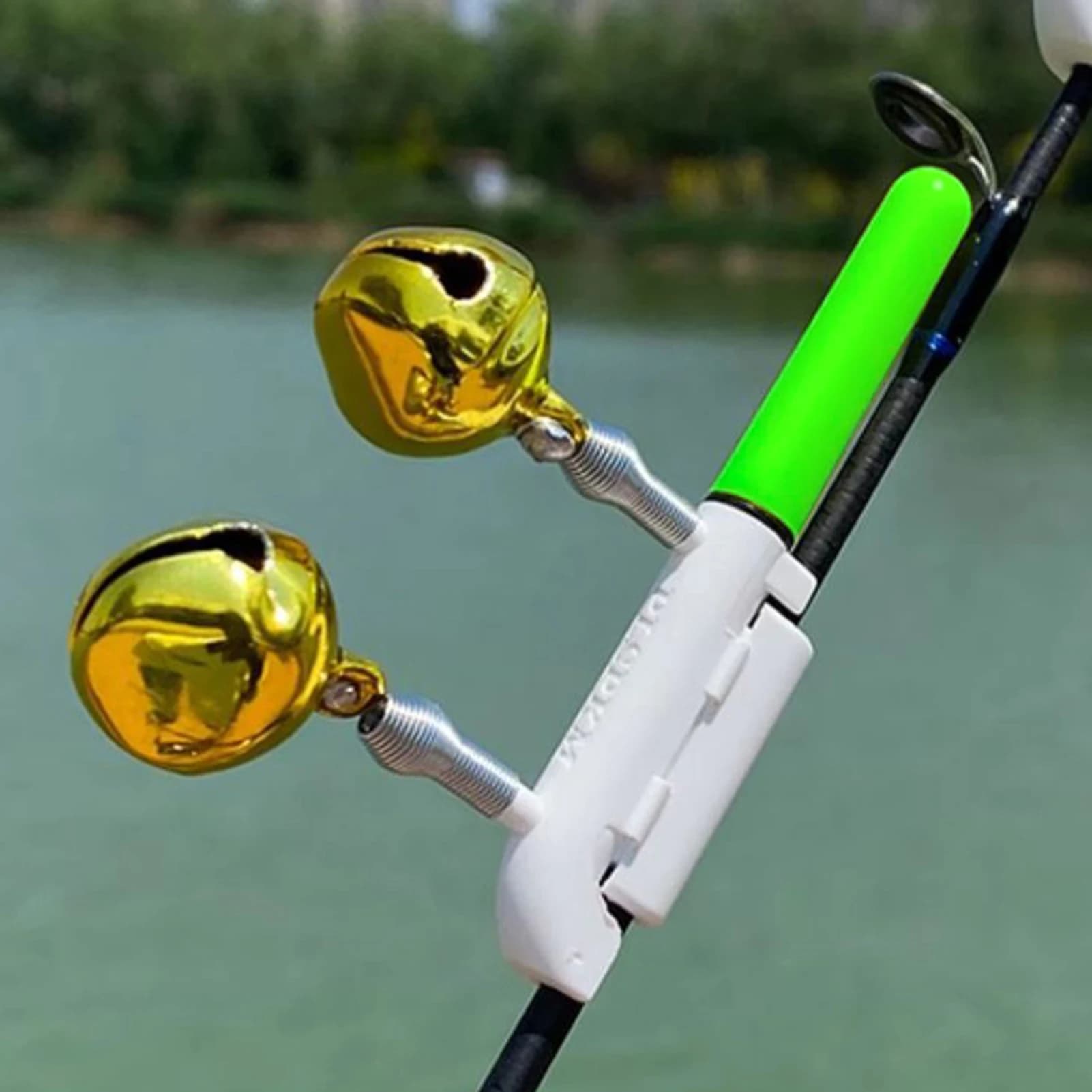 Alarme de touche pêche avec double clochette et clip - Détecteur LED sans pile pour pêche nocturne