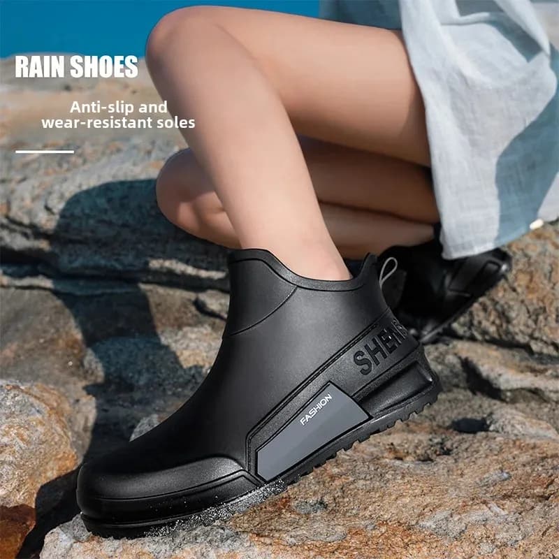 Bottes courtes imperméables nylon homme mode randonnée pêche camping antidérapantes résistantes à l'usure