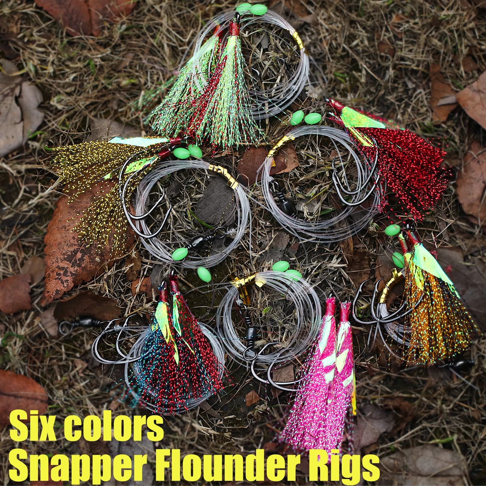 6 bas de ligne flasher appâts sabiki pêche surf saltwater 65LB hameçons circle TAKBAS