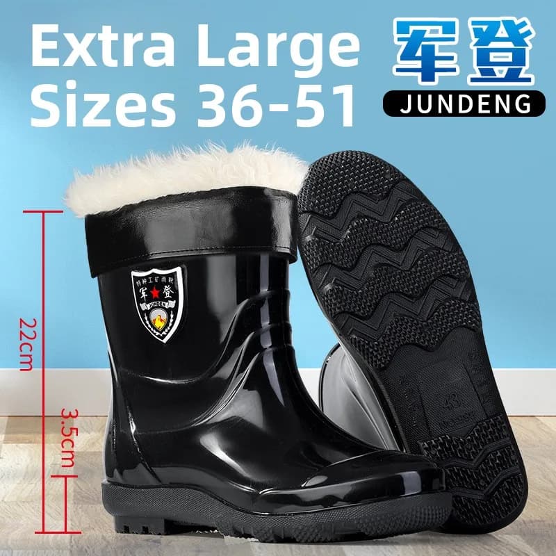 Bottes de pluie homme grande taille mollet large PVC imperméables anti-dérapantes toutes saisons confort