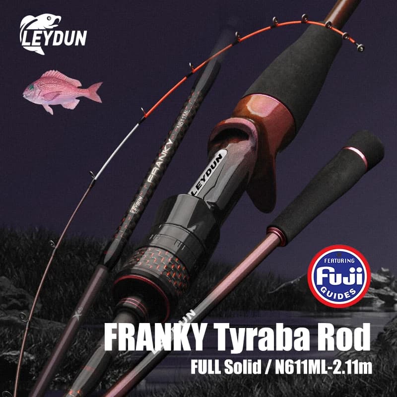 Canne Leydun Franky 2.11m super légère pointe pleine pour daurade royale pêche mer bateau