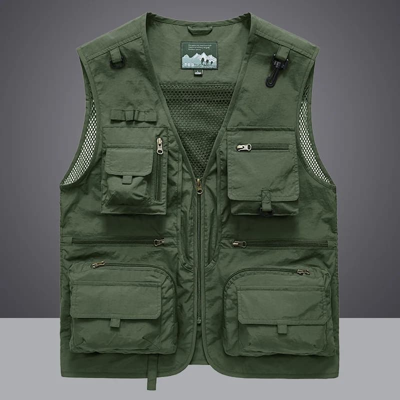 Veste tactique pêche randonnée 14 poches été homme photographe mailles cargo sans manches 7XL
