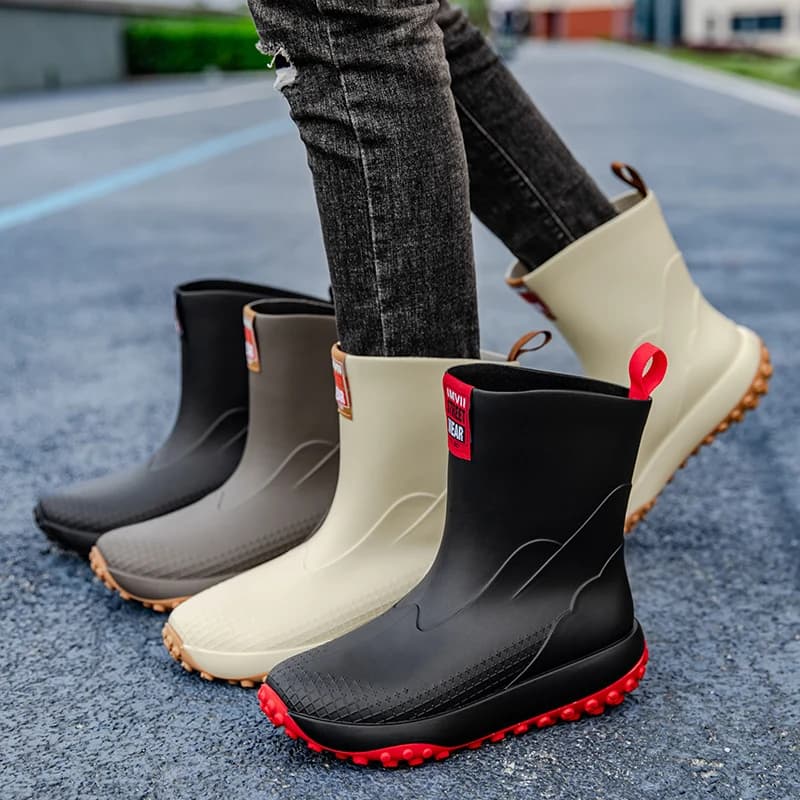 Bottes de pluie homme mi-mollet 2025 nouvelles chaussures outdoor antidérapantes légères imperméables