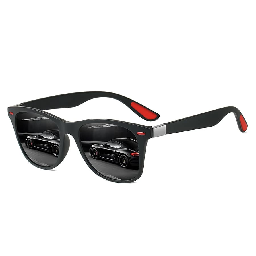 Lunettes de soleil carrées vintage rivetées pêche - Design luxe marque designer conduite homme femme