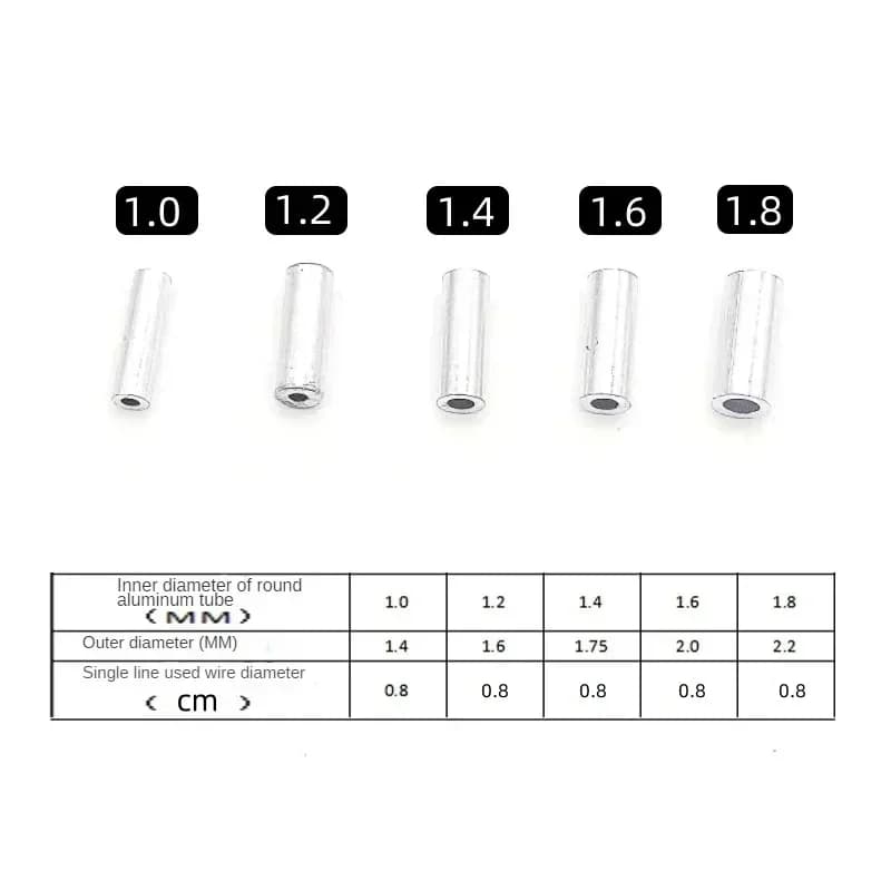 Manchons aluminium pour sertir les lignes de pêche, tube et connecteurs, lot de 150 à 200 pièces accessoires