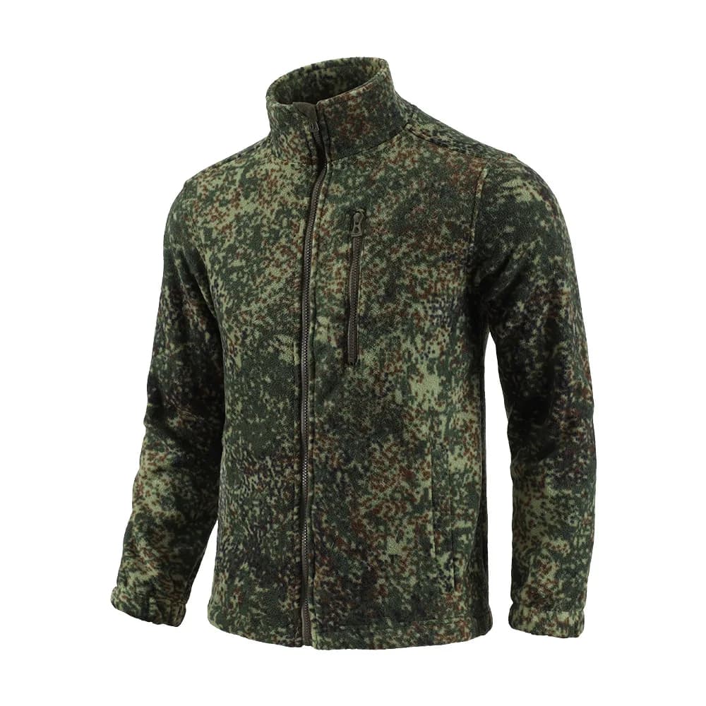 Veste camouflage extérieur polaire double face pour pêche et randonnée - Confort chaud