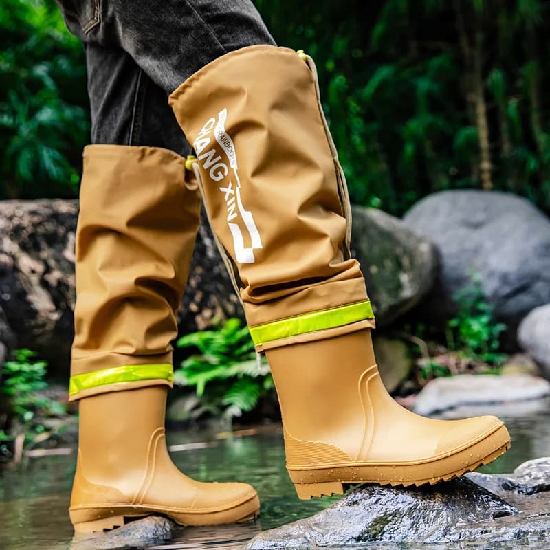 Bottes genou pêche randonnée imperméables antidérapantes toutes saisons protection inondation bottes plastique