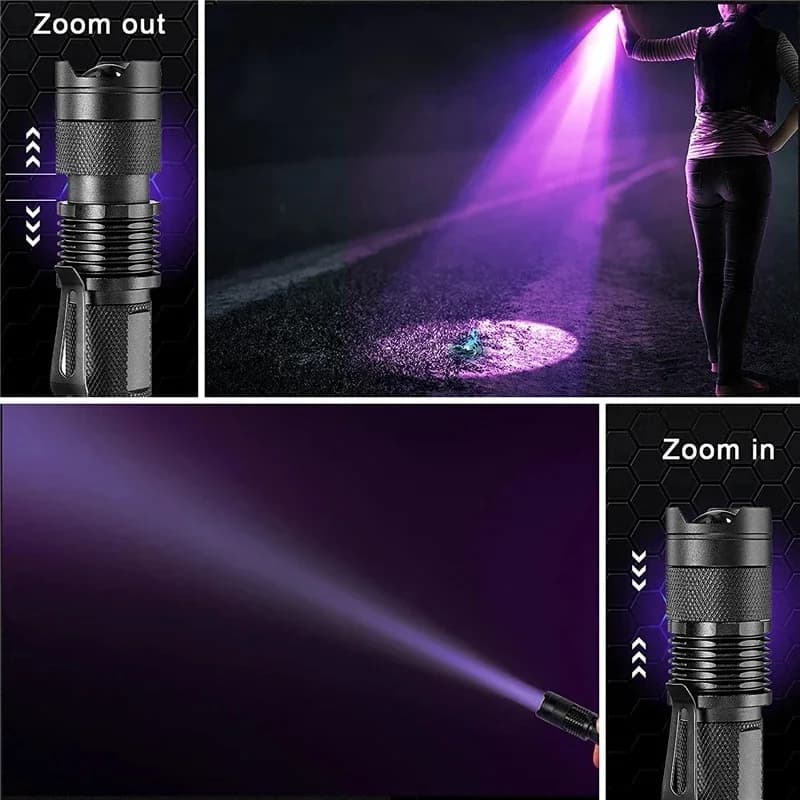 Lampe torche UV portable 365/395nm détecteur urines animaux pour chasse pêche et inspection