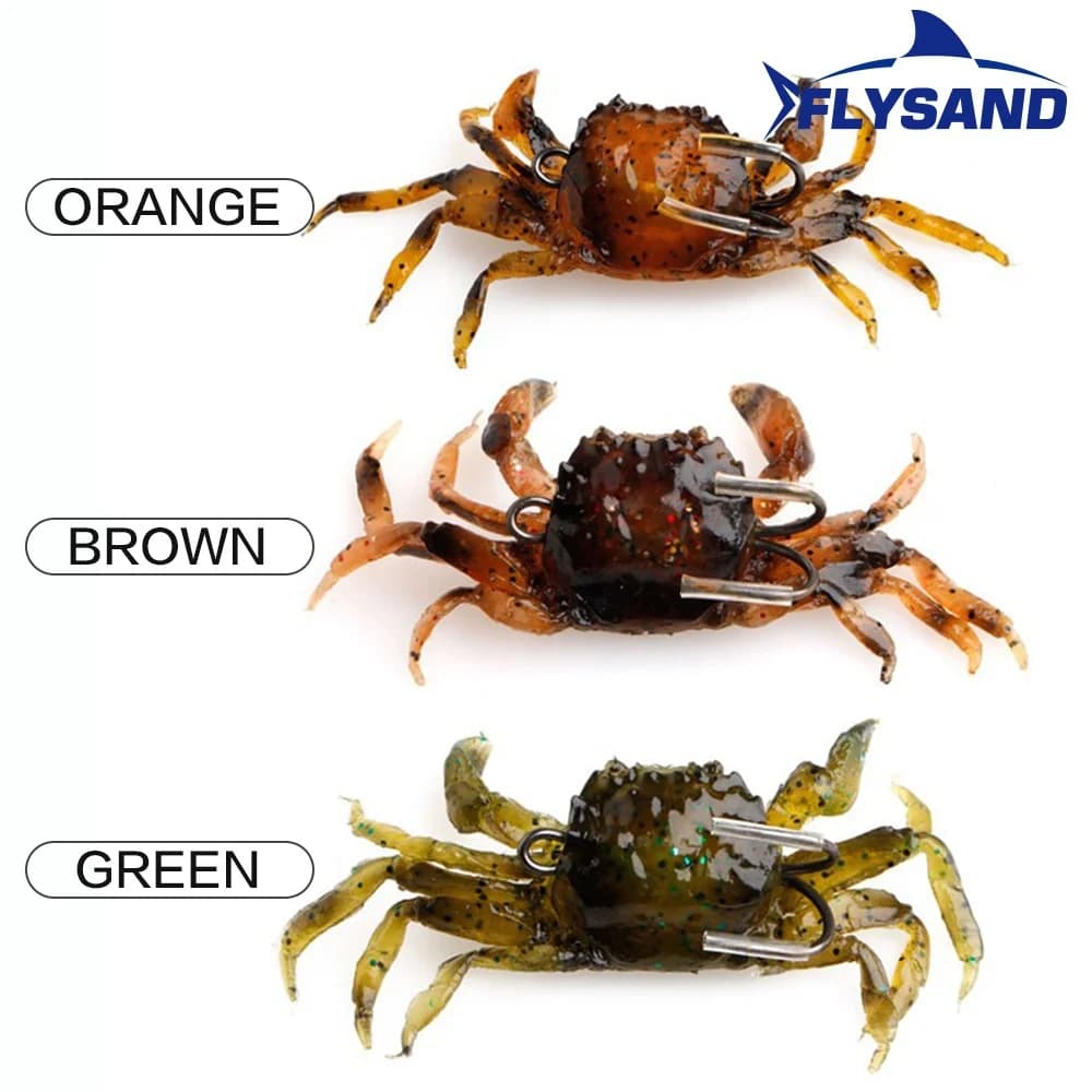 Leurre souple silicone crabe bionique appât artificiel pêche eau douce avec hameçon intégré