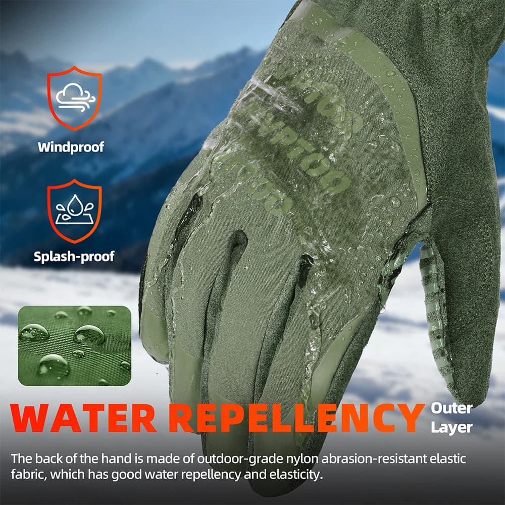 Gants de pêche hiver polaire thermiques - Compatibles écran tactile, imperméables et anti-vent