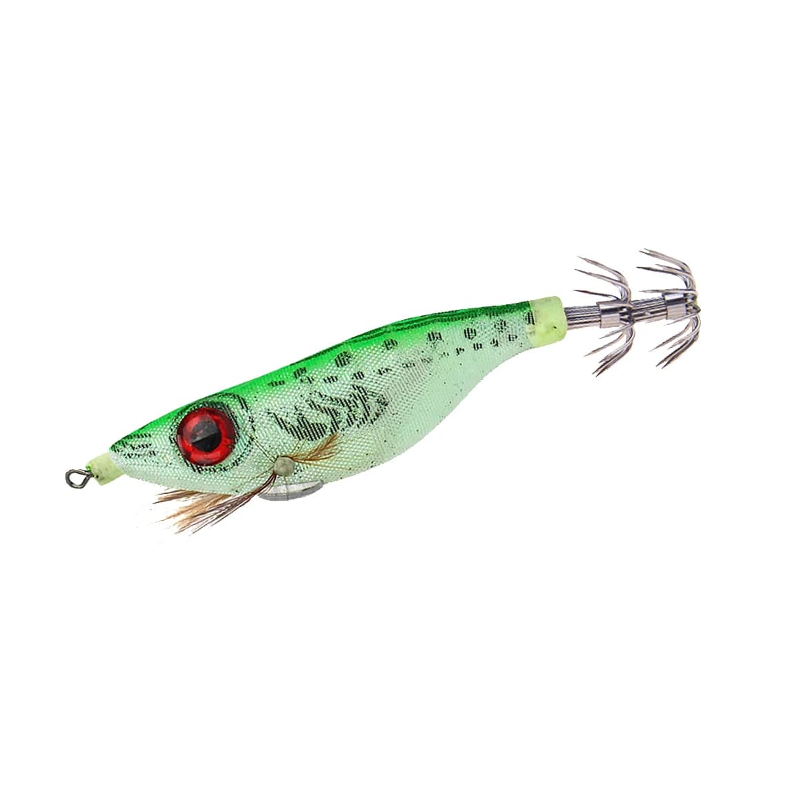 Set 5 Leurres Crevette en Bois avec Plomb et Hameçon pour Pêche au Calmar et Seiche