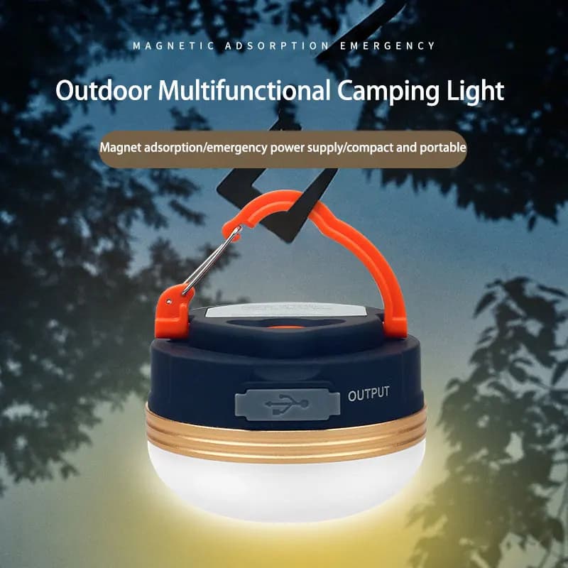 Lampe LED portable camping 3 modes avec aimant - Pour tente, pêche nocturne et éclairage d'urgence