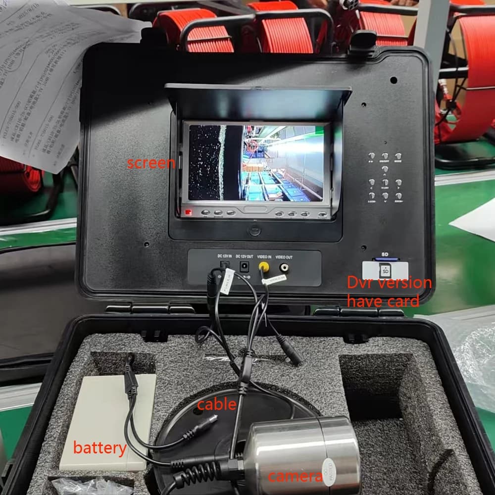 Système d'endoscope de pêche sous-marine avec câble 20-100m et moniteur couleur 7 pouces