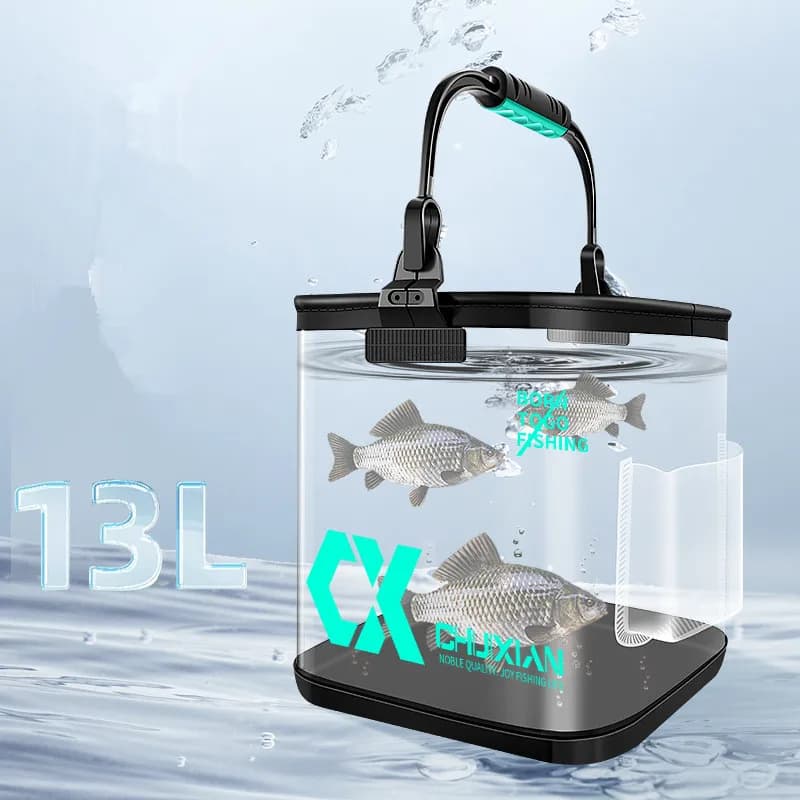 Seau pliable 13L pour poissons vivants en EVA renforcé, réservoir portable accessoire pêche durable