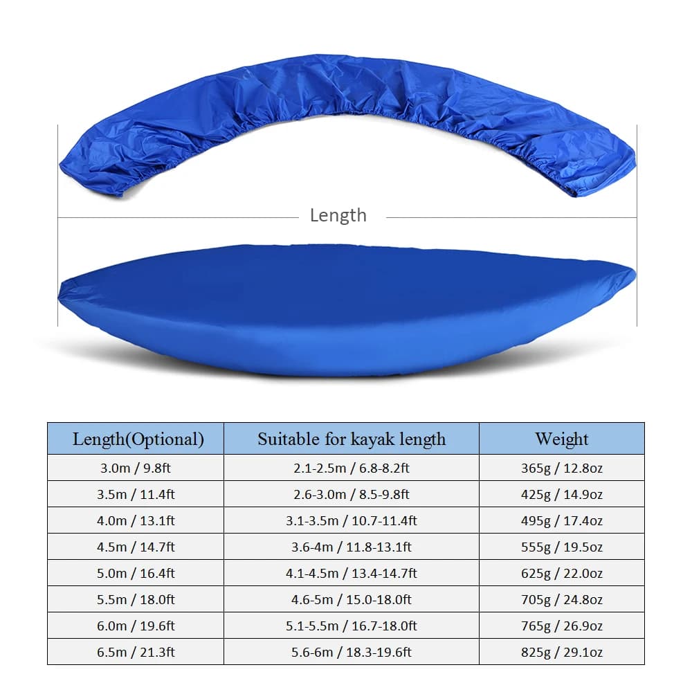Bâche protection kayak étanche UV résistant stockage couverture universelle professionnelle
