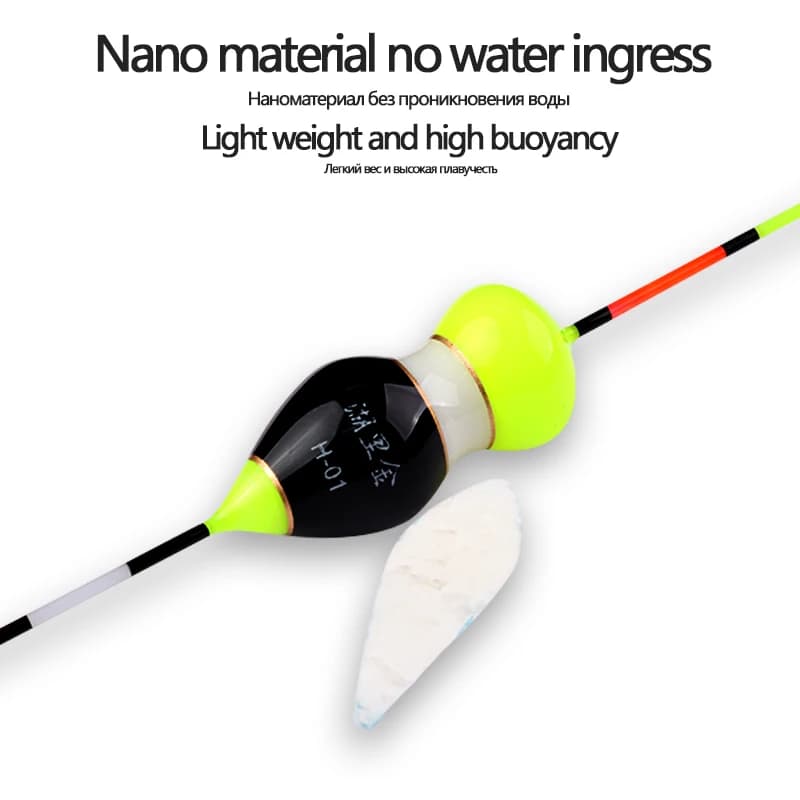 Flotteur nano sensible pour pêche en eau peu profonde - kit avec tube et flotteur multicolores