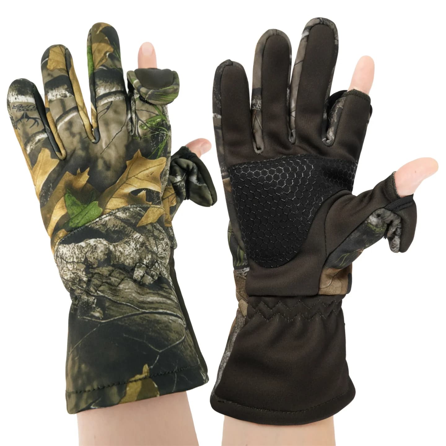 Gants de pêche polaire camouflage hiver homme femme - Chauds imperméables antidérapants outdoor