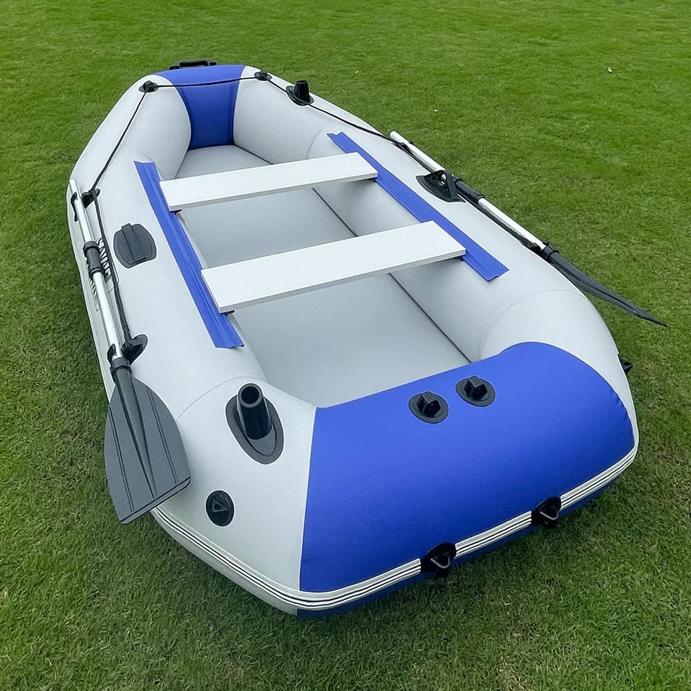 Kayak de pêche gonflable 3 places 7.5 pieds - Bateau à rames PVC durable pour rivières et lacs