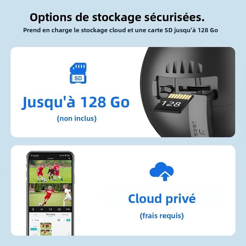 Caméra de surveillance extérieure WiFi 8MP 4K double objectif vision nocturne détection humaine ICsee
