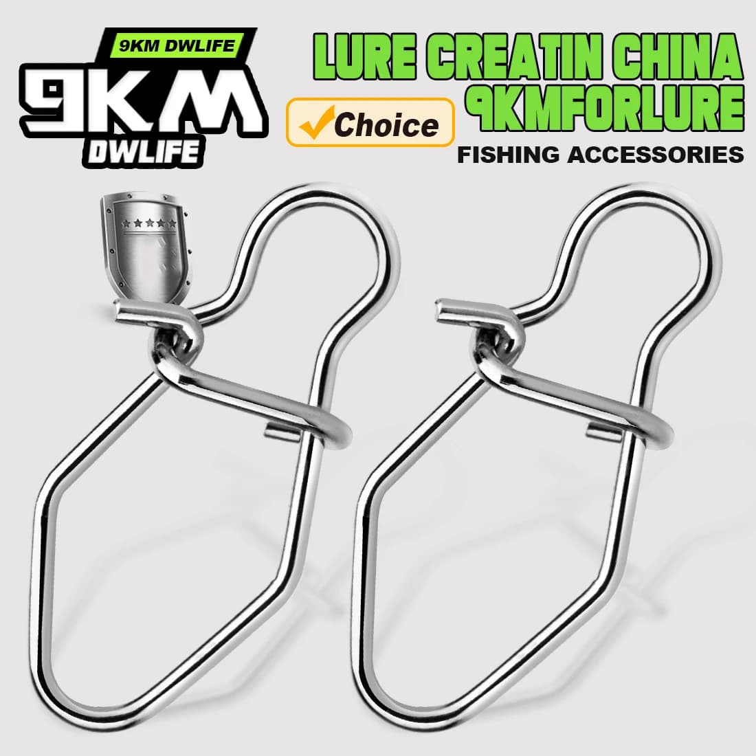50 snaps de pêche en acier inoxydable 9KM - connecteurs rapides pour crankbaits et leurres
