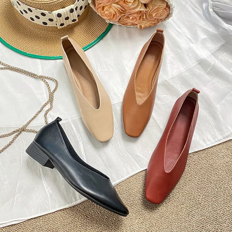 Escarpins rétro femme pêche élégants - Vernis vert bout carré été français