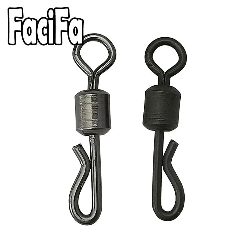 Swivels à roulements en Q 25-100 pièces pour pêche de la carpe et terminal tackle rapide