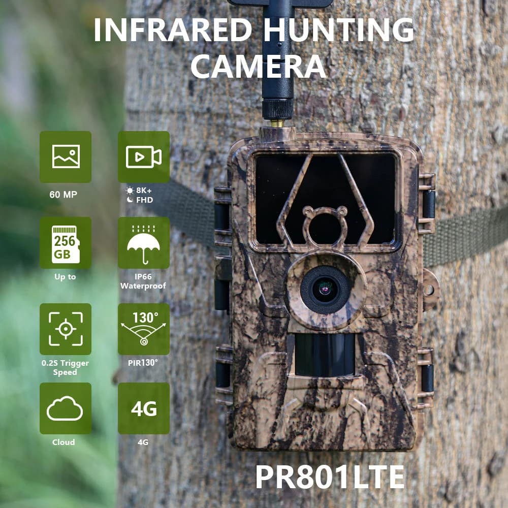 Caméra de sentier vidéo 8K photos 60MP vision nocturne activée mouvement étanche pour chasse et sécurité maison