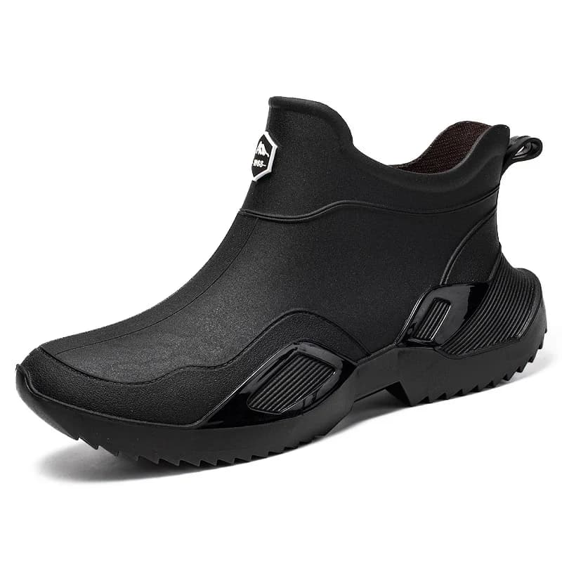 Bottes caoutchouc noires courtes homme antidérapantes résistantes pour pêche équitation extérieur