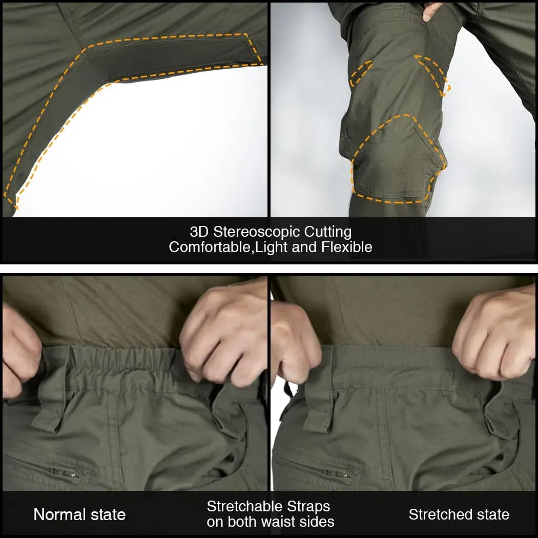 Pantalon combat tactique vert ranger pêche entraînement sport outdoor hommes durable