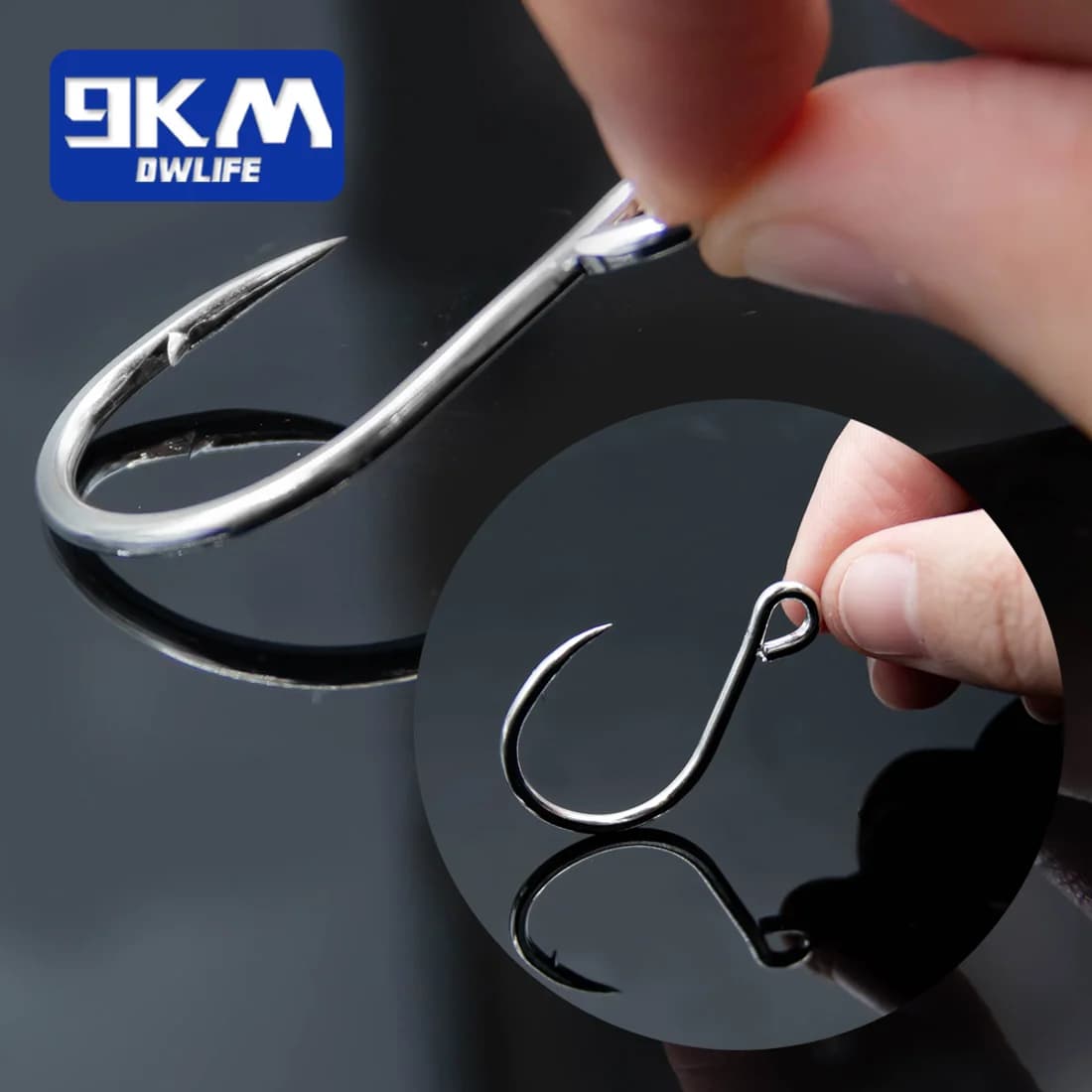 9KM Fishing Hooks 25Pcs Jigging Hook Carp Eye Worm Barbed Inline - Hameçons acier pêche mer et carpe