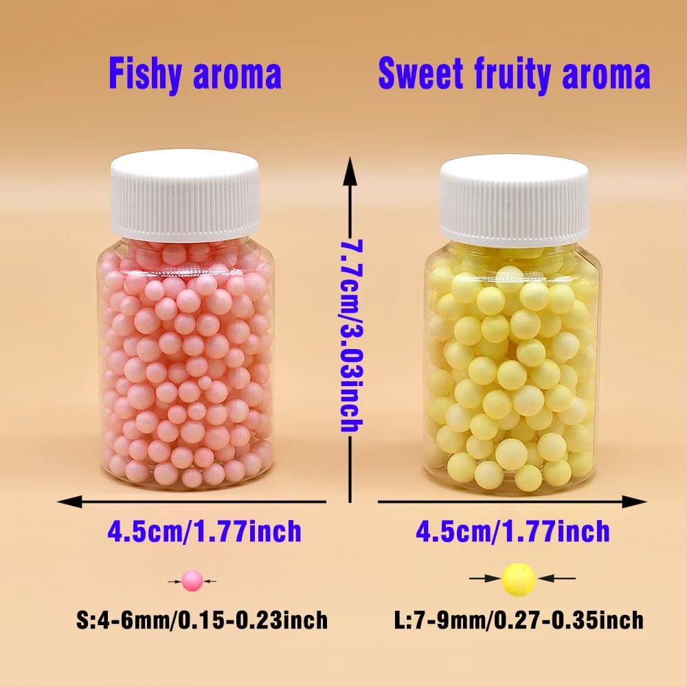 Flotteurs boules charnus MNFT 2 bouteilles - appâts pop-up particules flottantes pêche carpe