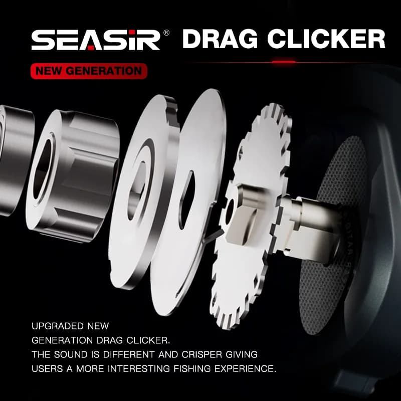 Moulinet baitcaster Seasir Commando Power ratio 7.1:1 avec frein 9kg pour pêche mer et rivière