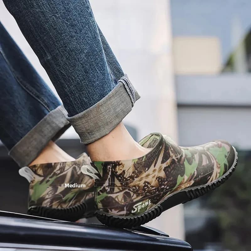 Bottes de pêche courtes camouflage homme imperméables vert militaire montagne extérieur