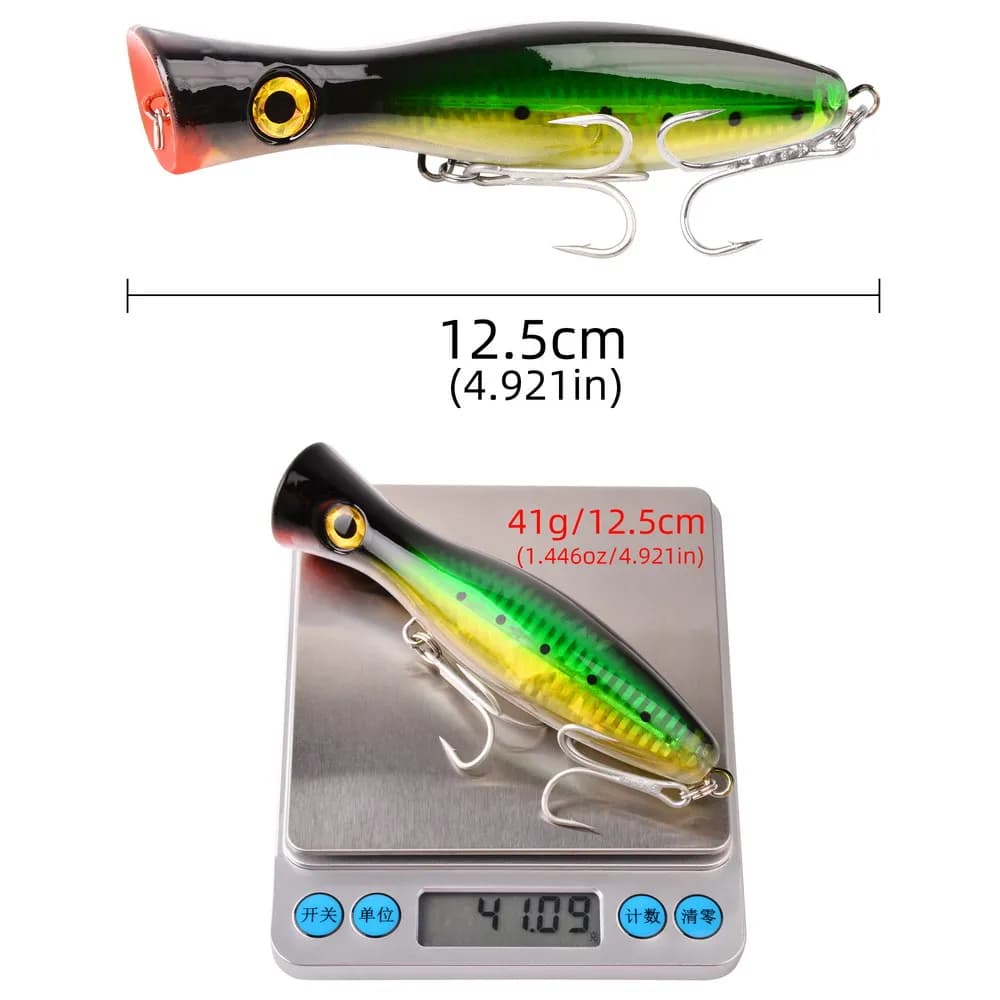 Leurre de pêche flottant popper 41g et 83g, appât dur leurre topwater pour traîne et lancer